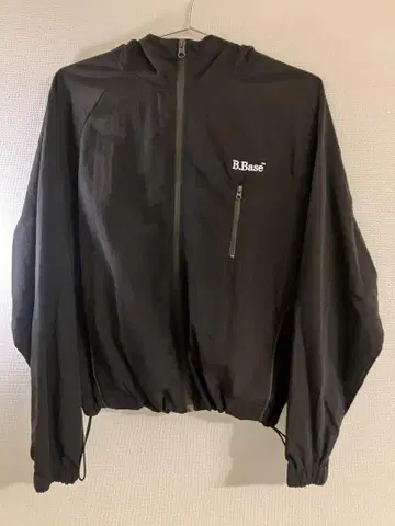 B.Base 블랙 나일론 후드티 후드 부착