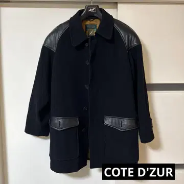 코트다쥐르 울 가죽 P코트