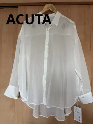 ACUTA 비침이 있는 긴팔 셔츠 화이트