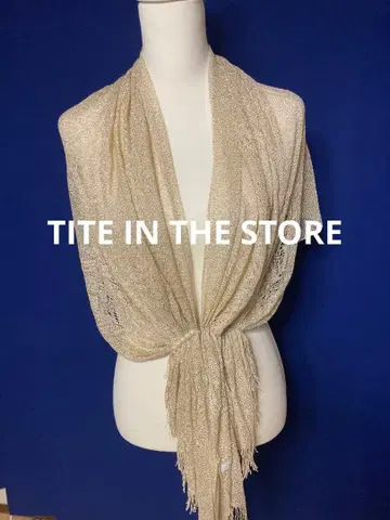 TITE IN THE STORE 골드 메쉬 숄 펄 장식