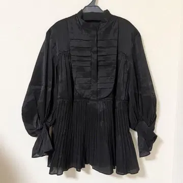SNIDEL 스나이델 플리츠 셔츠 벌룬 슬리브