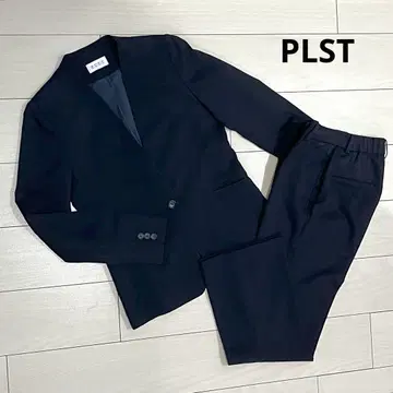 PLST 플라스테 팬츠 수트 셋업 노카라 네이비 XS