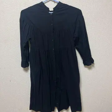 Samansa Mos2 블랙 롱 셔츠 원피스
