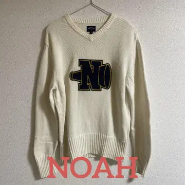 [새상품급] NOAH 노아 V넥 스웨터 코튼 니트 ivory 아이보리