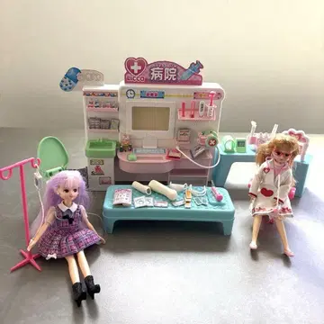 두근두근 청진기! 리카짱 병원 의사 세트 인형 2체