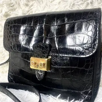 발리 BALLY 악어가죽 숄더백 블랙 여성용