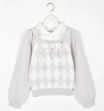evelyn 옷깃 비쥬 니트 아이스 그레이