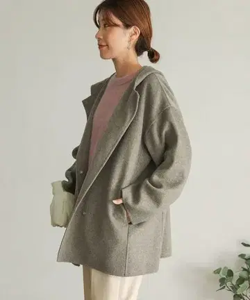 [ 새상품급 ] URBAN RESEARCH DOORS 울 후드 숏코트