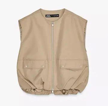 ZARA 베이지 슬리브리스 베스트