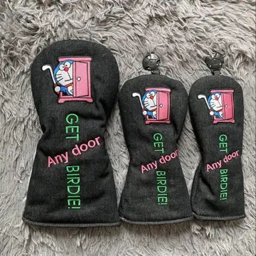 새상품 [ 3세트 ] 도라에몽 데님 골프클럽 골프헤드커버 1+3W+UT