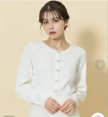 [ 정가 8690엔 ] 스윙글 리본 버튼 랜덤 리브 가디건