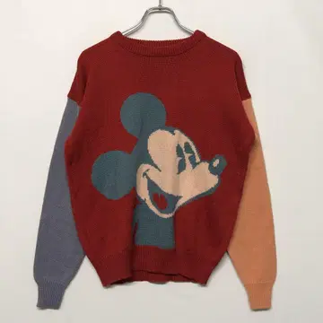 MICKEY&CO DISNEY 올드 레트로 90s 구제 의류 자카드 니트