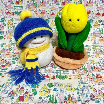 레트로 시나다 눈사람쨩&요시토쿠 튤립쨩 봉제 인형