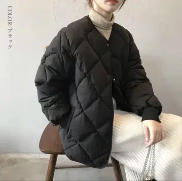 블랙 퀼팅 자켓