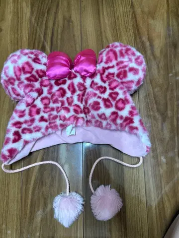 디즈니 미니 마우스 레오파드 무늬 모자