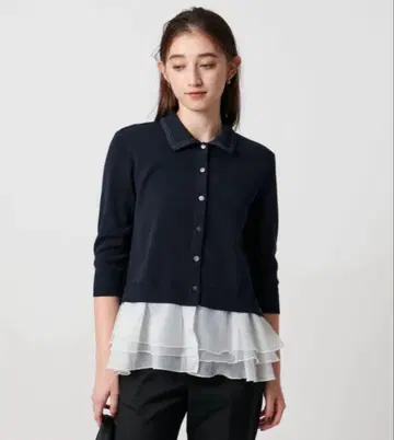 UNITED ARROWS 레이디 폴로콤비 니트 워셔블
