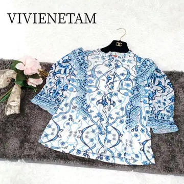 [ VIVIENETAM ] [ M ] 블라우스 올 패턴 꽃무늬 워셔블