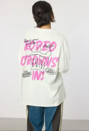 로데오 크라운 백 스케치 로고 롱T셔츠