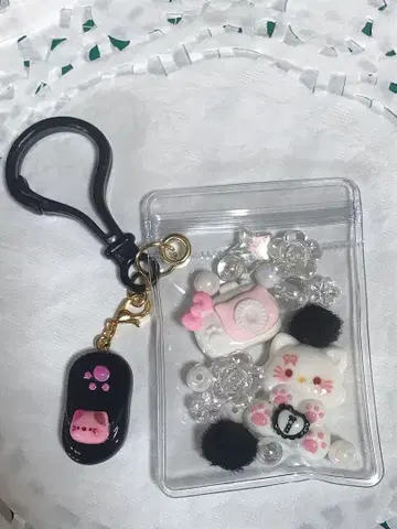 캔디 백 키링 고양이 블랙 계열