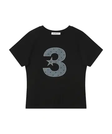 BAUF 3 logo dot slim fit t-shirt [black]