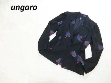Ungaro 웅가로 실크 혼방 올 패턴 실크 혼방 자켓 블랙 9