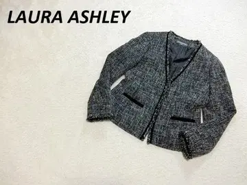 새상품급 로라 애슐리 트위드 노카라 자켓 그레이 계열 13