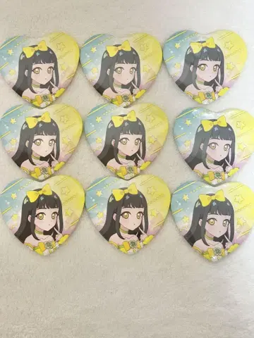 비밀의 아이프리 하트형 캔뱃지 스즈카제 츠무기 9개
