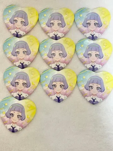 비밀의 아이프리 하트형 캔뱃지 신지츠요 치이 10개