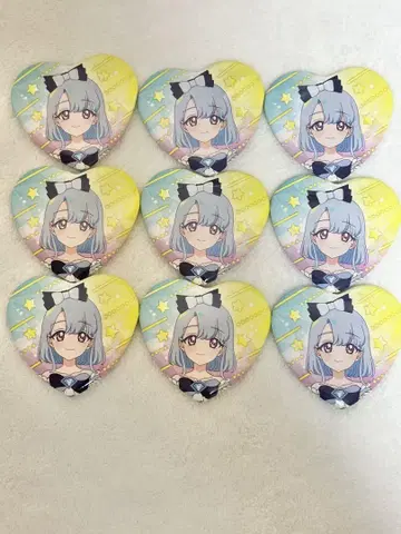 비밀의 아이프리 하트형 캔뱃지 로쿠도 에루 9개