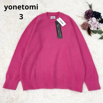 [택 포함 새상품] yonetomi 요네토미 크루넥 니트 울 핑크
