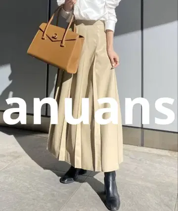 새상품급 anuans 플리츠 스커트 SMALL 베이지 여성용
