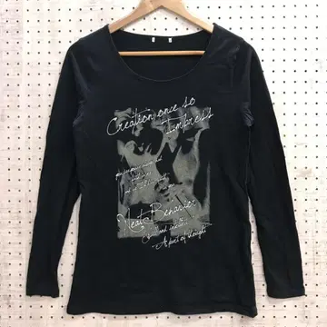 네오 그런지 맥브링 락 갸루 구제 의류 레터드 영문 프린트 롱T