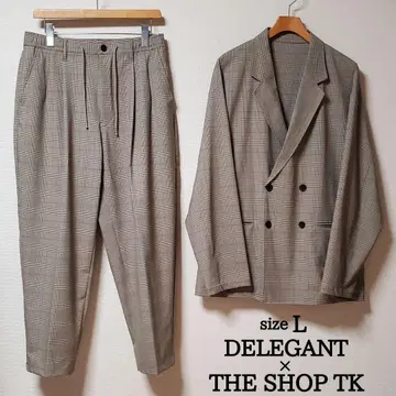 더 샵 TK 남성용 셋업 브라운 체크 L