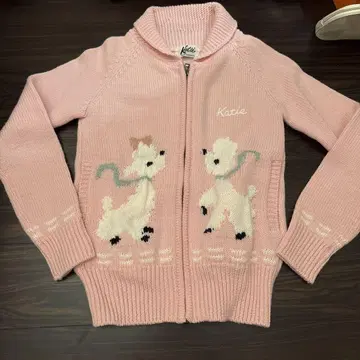 케이티 핑크 푸들 가디건