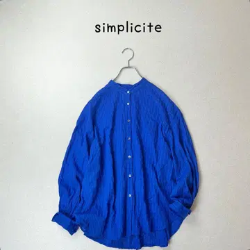 simplicite 밴드 카라 오버 사이즈 블라우스