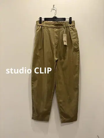 새상품 studioCLIP 스튜디오 클립 사라사라 쾌적 팬츠 카키 S
