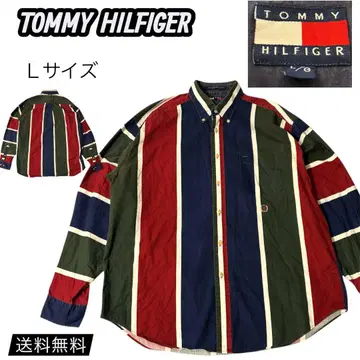 90s 빈티지 TOMMY HILFIGER 스트라이프 셔츠 L 사이즈