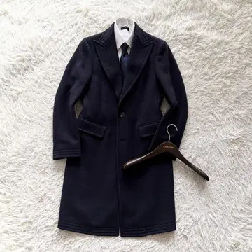 [ 새상품급 ] LARDINI 네이비 울 롱 체스터 코트 사이즈 46
