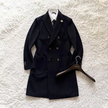 [ 새상품급 ] LARDINI 네이비 울 더블 체스터 코트 사이즈 44