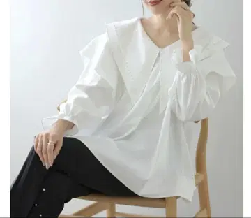 정가 5990엔 빅 칼라 블라우스 상의 Meraki