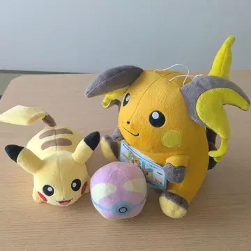 피카츄와 라이츄와 힐볼 봉제 인형 3종 세트