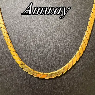 Amway 골드 목걸이 빈티지 헤링본 체인