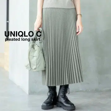 유니클로 UNIQLO C 플리츠 롱 스커트 새상품