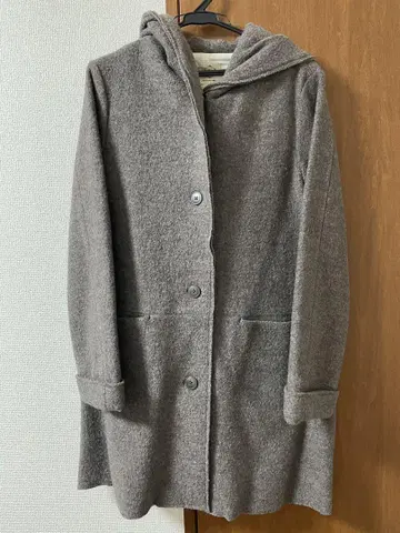 사만사 모스모스 후드 부착 그레이 롱 코트 M 사이즈 가격 인하