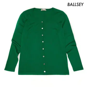 BALLSEY 보르지 긴팔 가디건 크루넥 그린 그린