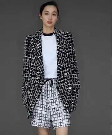 매디슨 블루 트위드 자켓