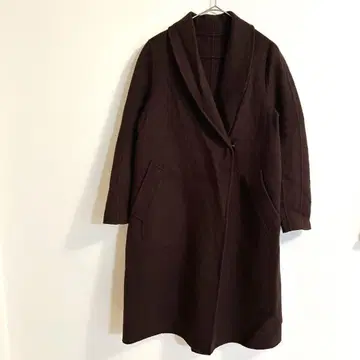 그린 라벨 릴랙싱 울 체스터 코트 브라운 심플 빅 S