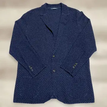 FavorKnits 네이비 체크 무늬 가디건