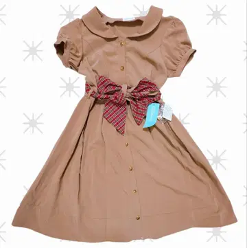 [택 포함 새상품] LODISPOTTO 로디스포토 리본 체크 원피스