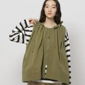 니코앤드 스티치 리본 베스트 카키